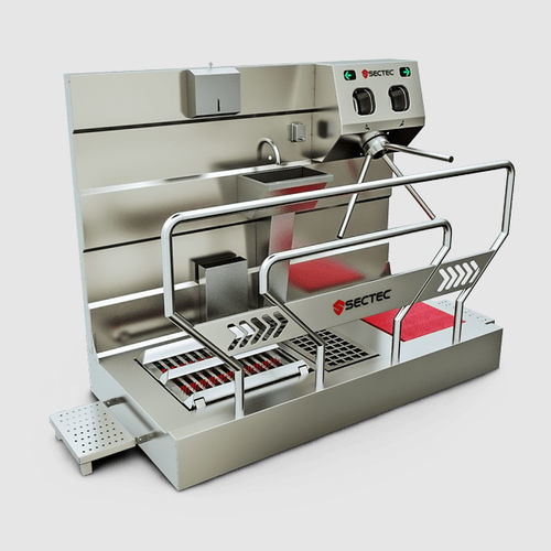 Hygieneschleuse mit Sohlenreiniger - Sct.HJN01.304.0004 - Sectec Security Technology - mit Handwaschbecken / mit Desinfektion