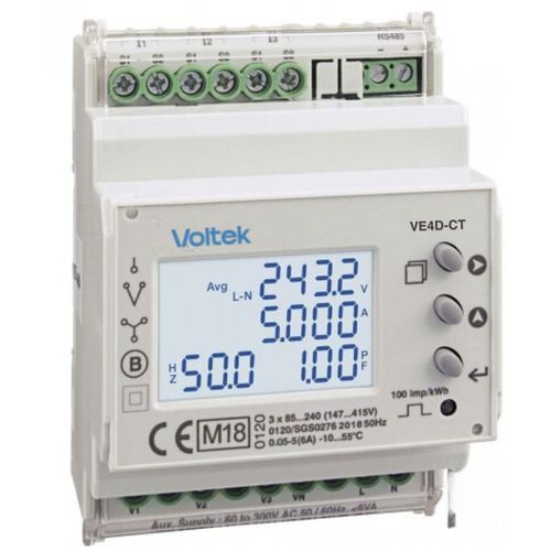 Elektrischer Energiezähler / Multifunktion - VE4D-CT - Voltek Energy Limited - dreiphasig / für DIN-Schiene / Modbus