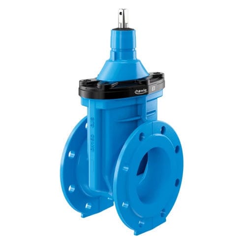 Segmentschütz - 4060E3 - Hawle - mit Handrad / für Wasser / Doppelflansch