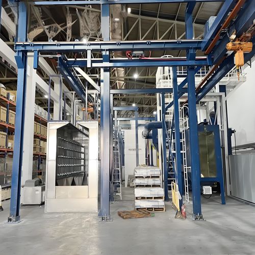 Vertikaler Pulverbeschichtungsanlage - Xiangyang Jingtu Anti corrosion Materials Co., Ltd - automatisch / kontinuierlich