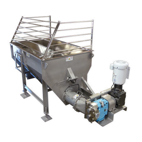 Pumpe mit Zufuhrtrichter - Mepaco / Apache Stainless - Schrauben / für Lebensmittel / mit Elektromotor