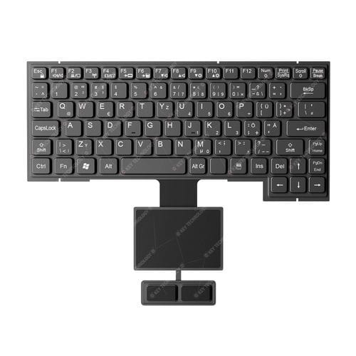 Einbaufähige Tastatur - K-TEK-M290-134-FN-BL-FC-KC-DM+TP85-DML+2K - Key Technology Rugged System Limited - Kohlenstoffkontakt / 2 Maustasten / 87 Tasten