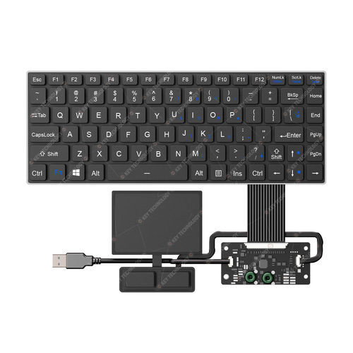 Einbaufähige Tastatur - K-TEK-V285-FN-BL-FC-SC-ANA-151B-DWP+TP85+2K - Key Technology Rugged System Limited - mit scissor switches / 86 Tasten / 2 Maustasten