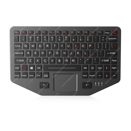 Einbaufähige Tastatur - K-TEK-M275TP-FN-BL-ML-DWP-V03 - Key Technology Rugged System Limited - Kohlenstoffkontakt / 2 Maustasten / 91 Tasten