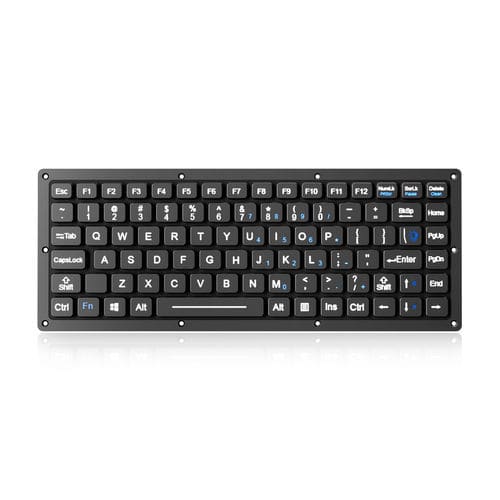 Einbaufähige Tastatur - K-TEK-M280-FN-BL-FC-KC-ML-EP - Key Technology Rugged System Limited - Kohlenstoffkontakt / 2 Maustasten / 87 Tasten