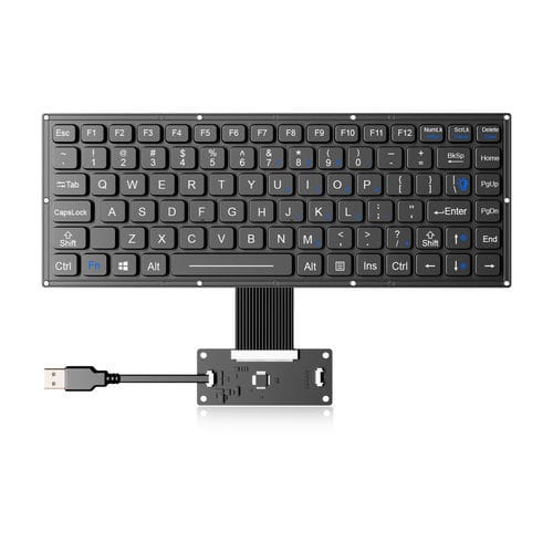 Einbaufähige Tastatur - K-TEK-M280-FN-BL-FC-KC-ML - Key Technology Rugged System Limited - Kohlenstoffkontakt / mit FN-Taste / 87 Tasten