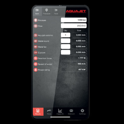 Mobile App / Berechnung - Aquajet Systems AB - für Flüssigkeitsabfluss / für Pumpen / automatisiert