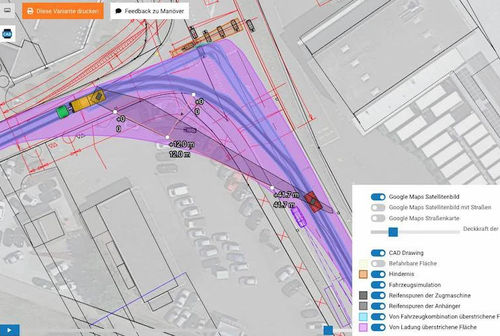 Mobile App / Simulation - Swept Paths - CodeSquare GmbH + Co. KG - CAD / Mess / Planung