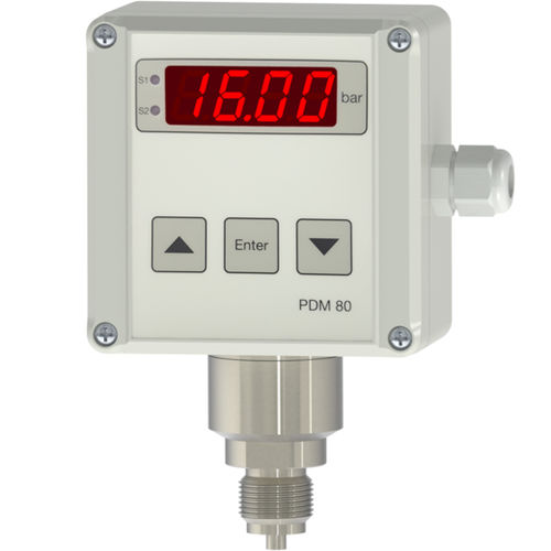 Manometer mit LED-Display - PDM80-1 - Nöding Messtechnik - Gewinde / G 1/2 / Edelstahl