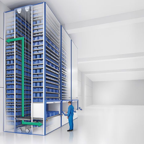Vertikales automatisches Lagersystem - Hänel Lean-Lift - VRC WAREHOUSE TECHNOLOGIES - für Lagerhallen / für Kleinteile / für Karton