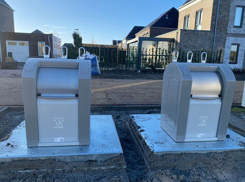 Edelstahl-Abfallbehälter - Underground B-Eco - Ecopress group - erdverlegt / smart / für städtische Produkte