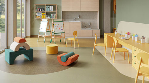 Linoleum-Bodenbelag - Emme R10 - tarkett - rutschfest / für Verkehrsbereich / für intensive Begehung