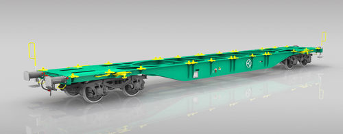 Transporter auf Rädern - Sgnss 60´ - Greenbrier Europe - Plattform / für Container