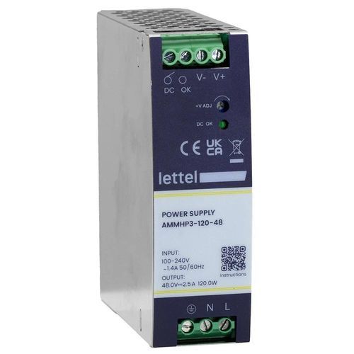 Stromversorgung für DIN-Schiene - AMMHP3 series - Lettel - AC/DC / stabilisiert / Schaltnetzteil
