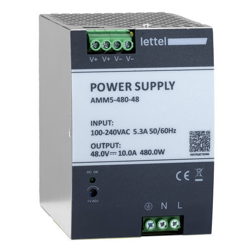 Stromversorgung für DIN-Schiene - AMM5 series - Lettel - AC/DC / stabilisiert / Schaltnetzteil