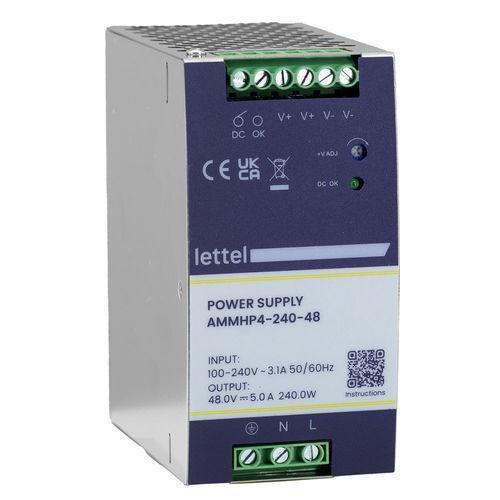 Stromversorgung für DIN-Schiene - AMMHP4 series - Lettel - AC/DC / stabilisiert / Schaltnetzteil