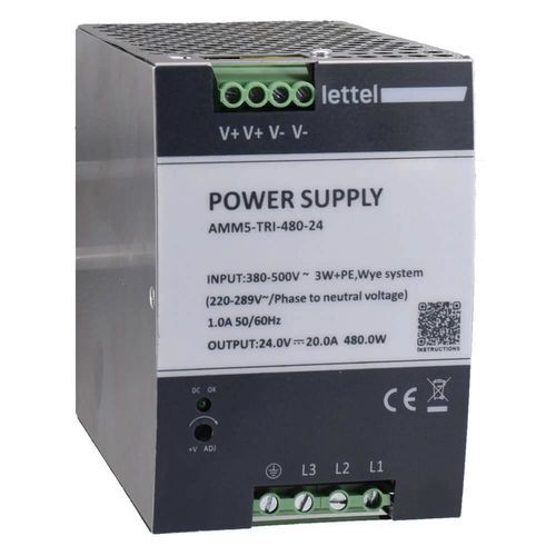 Stromversorgung für DIN-Schiene - AMM5-TRI series - Lettel - AC/DC / mit mehreren Ausgängen / mit variablem Ausgang