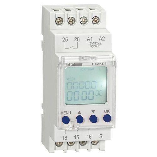 Digitales Zeitrelais - CTM2-D series - Lettel - Multifunktion / für DIN-Schiene / mit Doppeldisplay