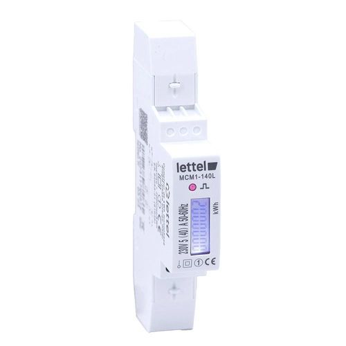 Einphasiger elektrischer Energiezähler - MCM1-140L - Lettel - für DIN-Schiene / für Wohnhaus / Impulsausgang