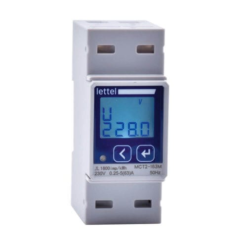 Einphasiger elektrischer Energiezähler - MCT2-1100 - Lettel - für DIN-Schiene / digital / 60 Hz