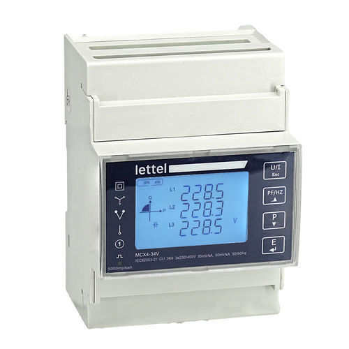 Drehstromzähler - MCX4-34 series - Lettel - einphasig / für DIN-Schiene / programmierbar