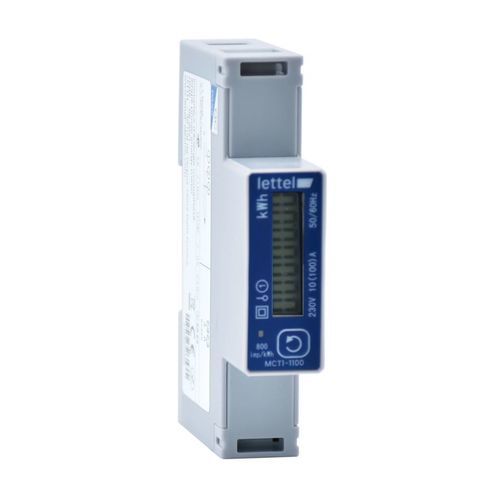 Einphasiger elektrischer Energiezähler - MCT1-1100 - Lettel - für DIN-Schiene / digital / für Photovoltaikanwendung