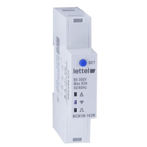 Einphasiger elektrischer Energiezähler - MCM1M-163W - Lettel - für DIN-Schiene / 60 Hz / mit integrierter Kommunikation
