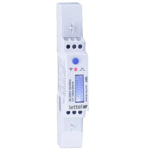 Einphasiger elektrischer Energiezähler - MCM1M-1100-CTW - Lettel - für DIN-Schiene / mit LCD-Display / mit integrierter Kommunikation