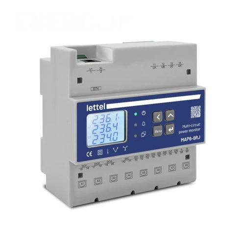 Einphasiger elektrischer Energiezähler - MAP6-8RJ series - Lettel - dreiphasig / für DIN-Schiene / mit LCD-Display