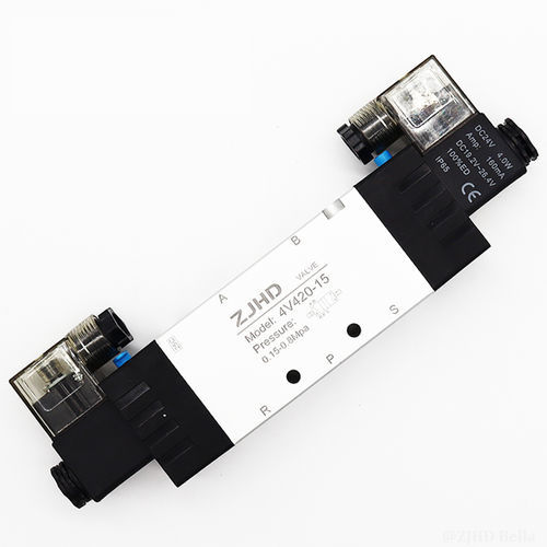 Vorgesteuertes Magnetventil - 4V420-15B  - ZJHD Automation Technology Co., Ltd. - 5-Wege / für Druckluft / Gewinde