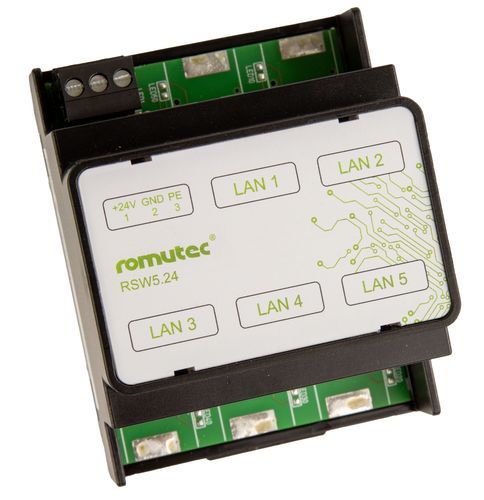 Ethernet-Switch / unmanaged - RSW5.24 - Romutec Steuer- u. Regelsysteme GmbH - 5 Ports / für DIN-Schiene