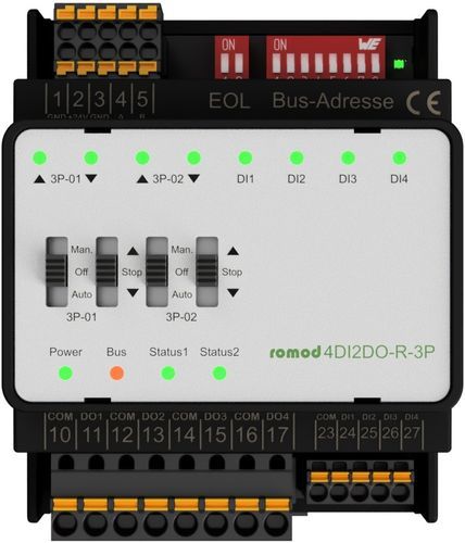 Digitales E/A-Modul - romod 4DI2DO-R-3P - Romutec Steuer- u. Regelsysteme GmbH - Modbus / RS-485 / Modbus RTU