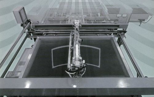Automatische Siebdruckmaschine - NAKASAKU Co., Ltd. - mehrfarbig / für die Glasindustrie / Hochpräzision
