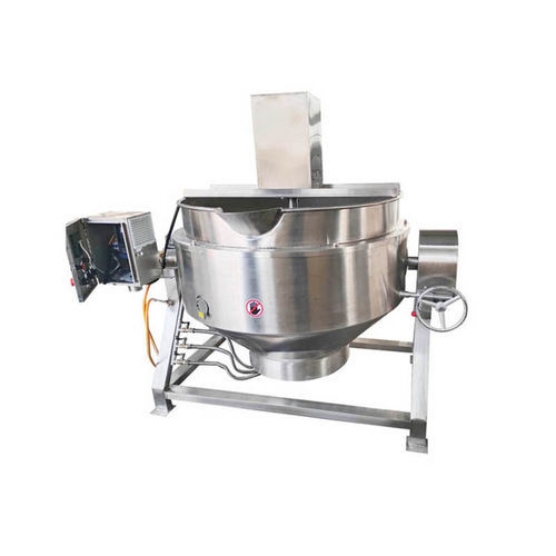 Doppelt ummantelter Kocher - QJC series - Zhucheng Jiapin Food Machinery Co., Ltd. - Gas / Chargen / mit Kippentladung