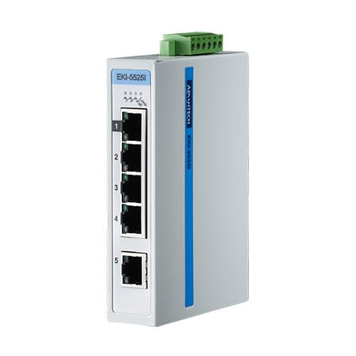 Ethernet-Switch / unmanaged - EKI-5525/I - ADVANTECH - 5 Ports / DIN-Schienen / für Außenbereich