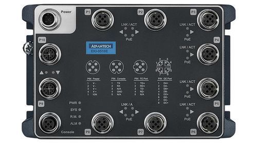 Ethernet-Switch / managed - EKI-9510E-2GMPST - ADVANTECH - 10 Ports / Gigabit / wandmontiert