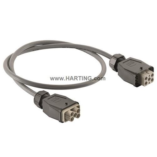 Vormontiertes Glasfaserkabel - Han® Q - HARTING - Hybrid / rund / Kupfer
