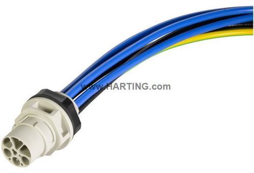 Durchführung für Fronttafel - S15_PFT_STR-FM_DC_M_6P - HARTING - für Paneele / Mehrfach / IP67