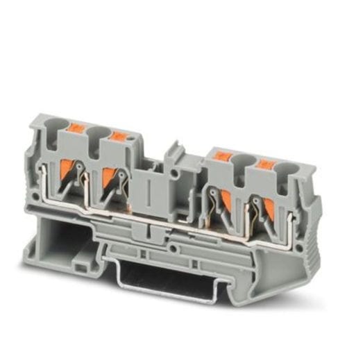 Steckbarer Klemmenblock - PT 4-QUATTRO - PHOENIX CONTACT GmbH & Co. KG - Push-in / Durchführung / grau