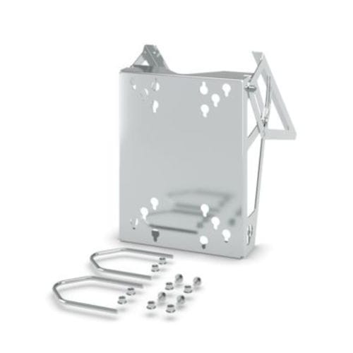 Edelstahlhalterung - POS POLEFIX S 108 VA - PHOENIX CONTACT GmbH & Co. KG - mit Photovoltaikpanel