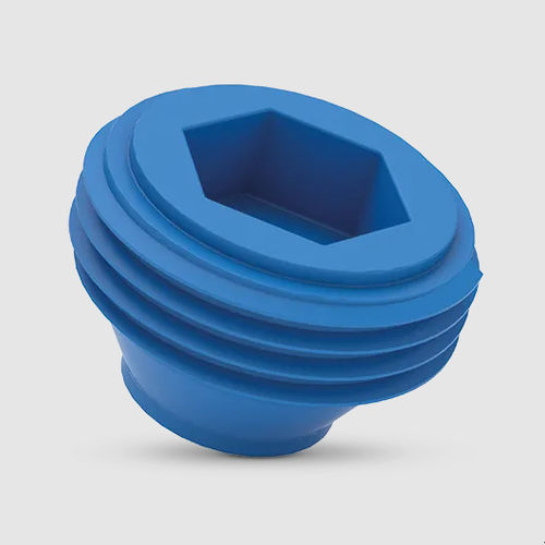 Zylinderförmiger Stopfen - GPN 720 Type B  - Pöppelmann - sechseckig / Gewinde / Polyethylen mit niedriger Dichte (LDPE)