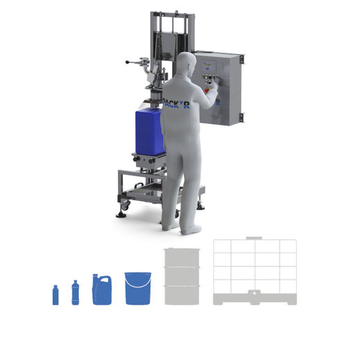 Halbautomatische Füllmaschine - FLEXEO-S2 Atex - PACK'R - für Flaschen / Multicontainer / für Eimer