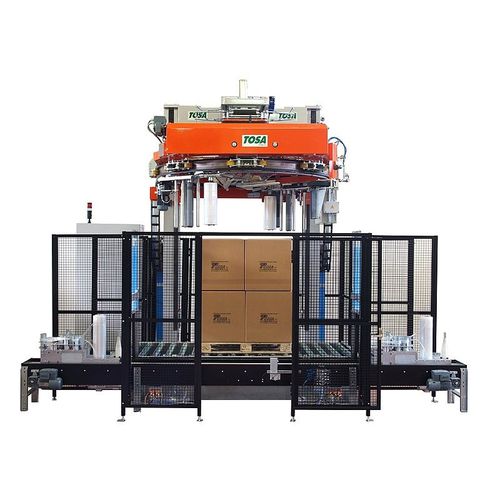 Stretchwickler mit Drehring - 125E/2 - Tosa - automatisch / Paletten / mit Oberfolienspender