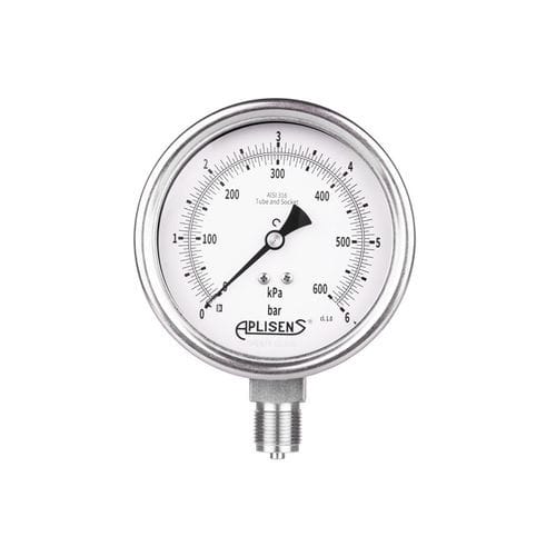 Manometer mit Zifferblatt-Anzeige - MS-100K - APLISENS S.A. - Edelstahl / Rohrfeder / Prozess