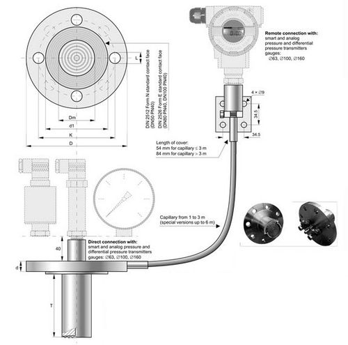 Membrandruckmittler mit Flanschanschluss - S-P, S-T series - APLISENS S.A.