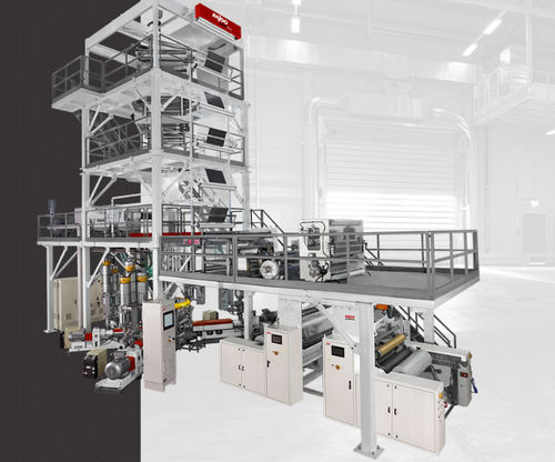 Coextrusionsanlage / 3 Schichten - Multifoil® - Rajoo Engineers Ltd. - Blasfolien / für Stretchfolien / für Geomembrane