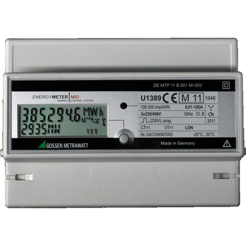 Einphasiger Stromzähler - U1281 ... U1389 MID series - GOSSEN METRAWATT GmbH - dreiphasig / für DIN-Schiene / Modbus