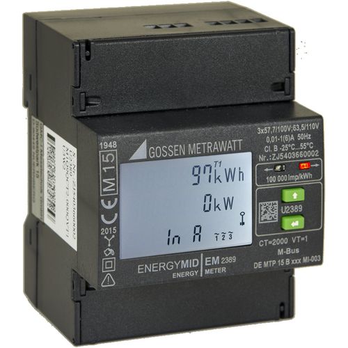 Dreiphasiger Stromzähler - ENERGYMID EM2389, EM2289 Series - GOSSEN METRAWATT GmbH - für DIN-Schiene / mit LCD-Display