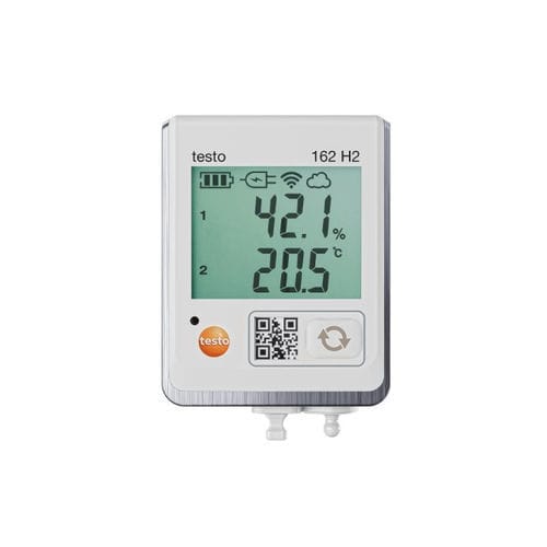 Datenlogger / Feuchtigkeit und Temperatur - 162 H2 - TESTO - auf WLAN-Netz / Online / mit Display