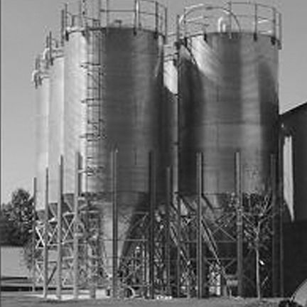 Silo mit konischem Boden - AEC, Inc. - ACS Group - für Schüttgut / für Wellrohre / verzinkt